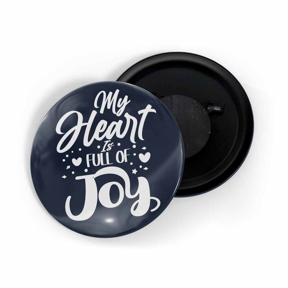 dhcrafts Fridge Magnet Blue Our Heart Is Full Of Joy Glossy Finish Design Pack of 1 (58mm)